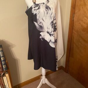 Black Floral Off Shoulder Dress Size Large